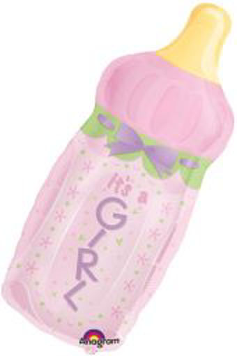 Picture of BABY BOTTLE GIRL FOIL BALLOON 13X31IN